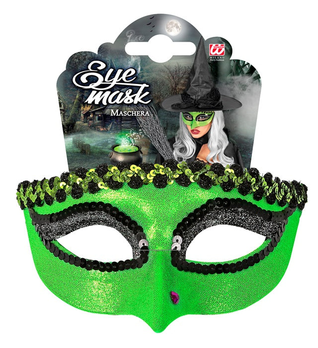 Hexen Augenmaske in schwarzer Farbe mit mystischem Design