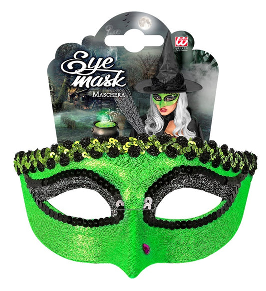 Hexen Augenmaske in schwarzer Farbe mit mystischem Design
