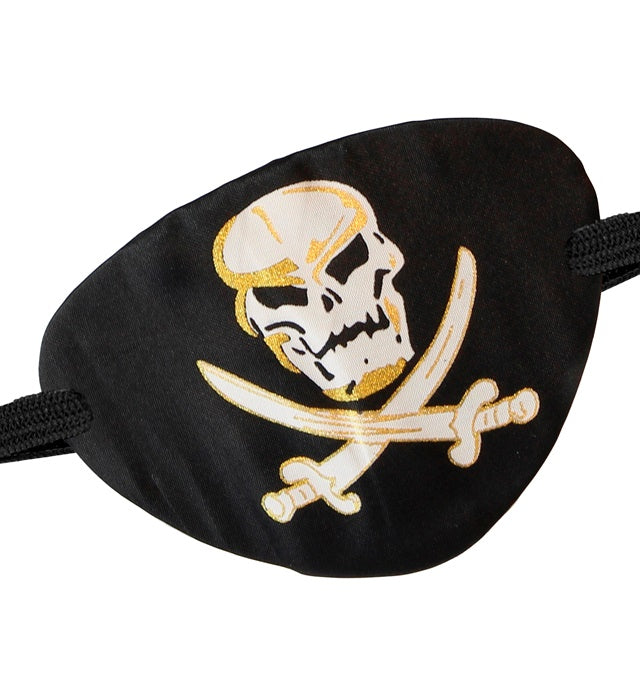 Schwarze Piraten Augenklappe mit elastischem Band
