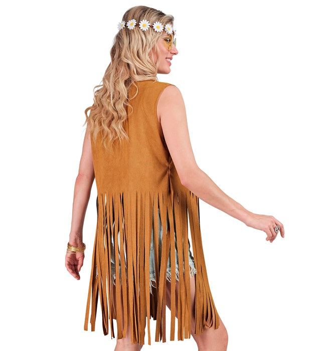 Farbenfrohe Hippie-Weste im Retro-Stil für Fasnacht und Karneval
