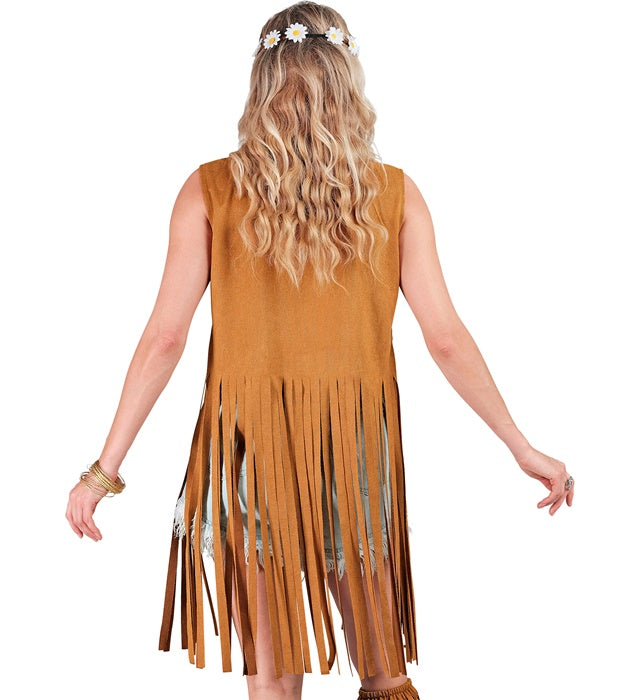 Farbenfrohe Hippie-Weste im Retro-Stil für Fasnacht und Karneval