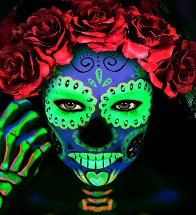 Neon Grün Aqua Make-up Tube 30 ml für Fasnacht und Karneval