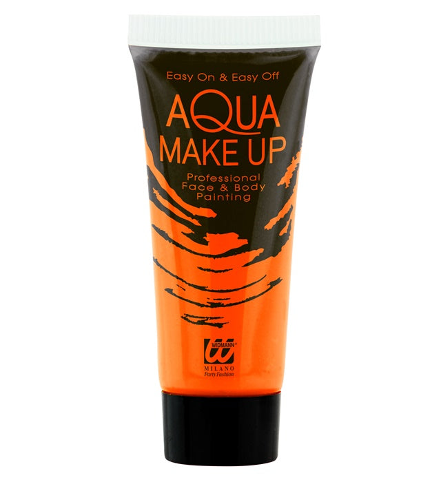 Neon oranges Aqua Make-up in Tube 30 ml für Fasnacht und Karneval