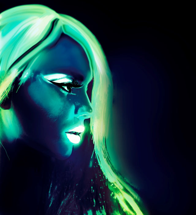 Glow in the Dark Aqua Make-up Tube 30 ml leuchtendes Gesichtsmake-up für Fasnacht und Halloween