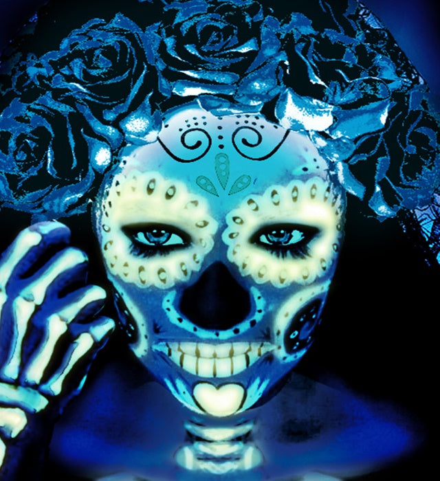 Glow in the Dark Aqua Make-up Tube 30 ml leuchtendes Gesichtsmake-up für Fasnacht und Halloween
