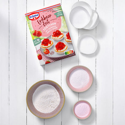 Dr Oetker Backmischung Erdbeer Zeit Törtchen – Anwendungsansicht