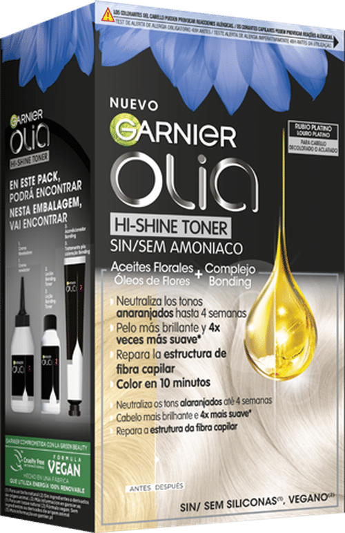 GARNIER GARNIER Olia Hi Shine Toner 10,01 Rubio Platino Neutralisierer 3 Stück semipermanente Kosmetik