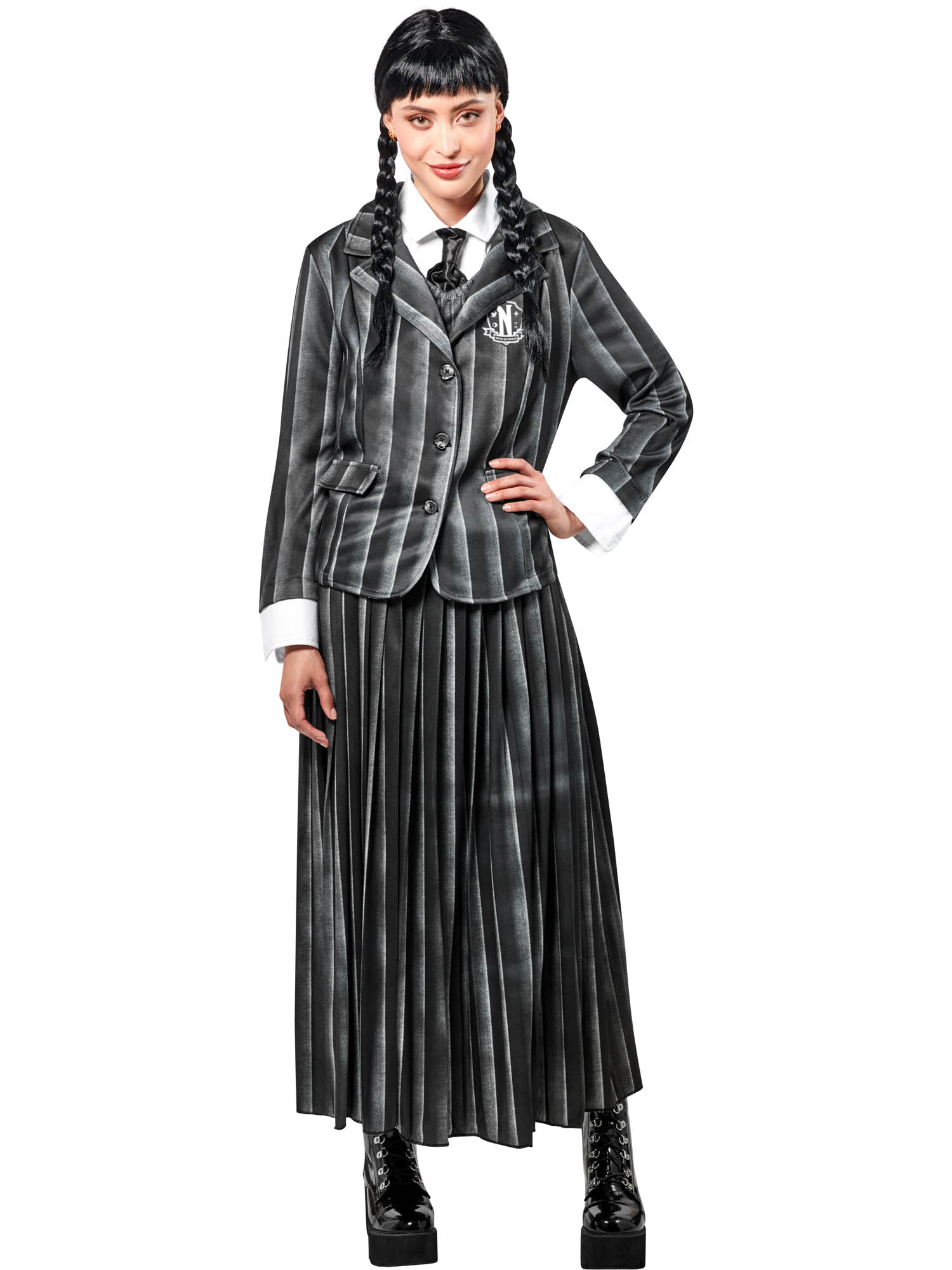 Wednesday Addams Schuluniform-Kostüm für Damen von Rubies – Detailansicht