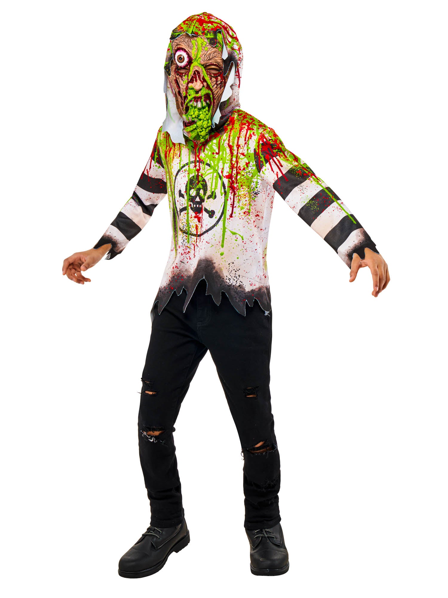 Rubies Zombie Toxic Kid Kinderkostüm mit Oberteil, Kapuze und Maske