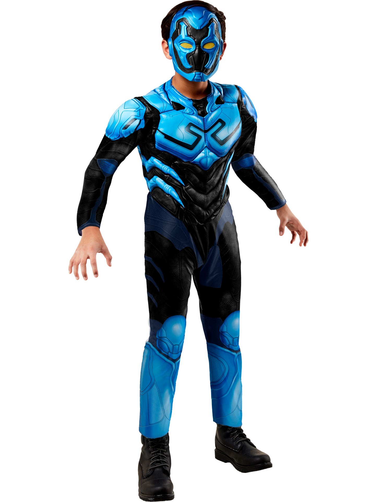 Rubies Blue Beetle Kinderkostüm für Jungen mit gepolstertem Overall und Maske – Produktansicht