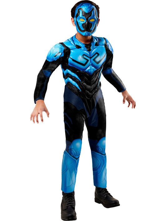 Rubies Blue Beetle Kinderkostüm für Jungen mit gepolstertem Overall und Maske – Produktansicht