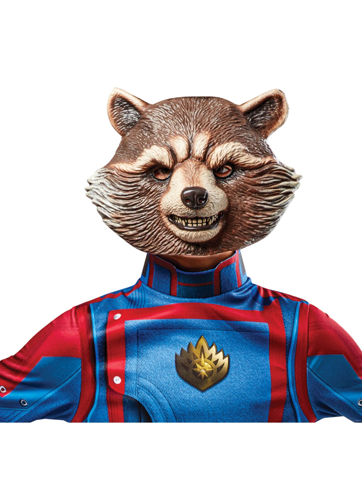 Rubies Rocket Raccoon Kinderkostüm Deluxe mit Overall und Maske – Detailansicht