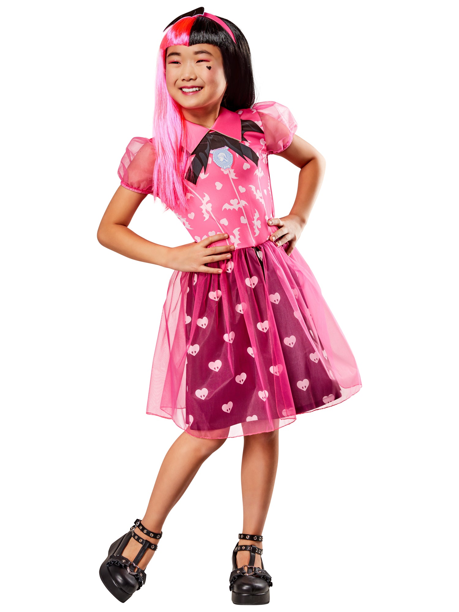 Draculaura Kinderkostüm von Rubies für Mädchen im Monster-High-Design – Seitenansicht