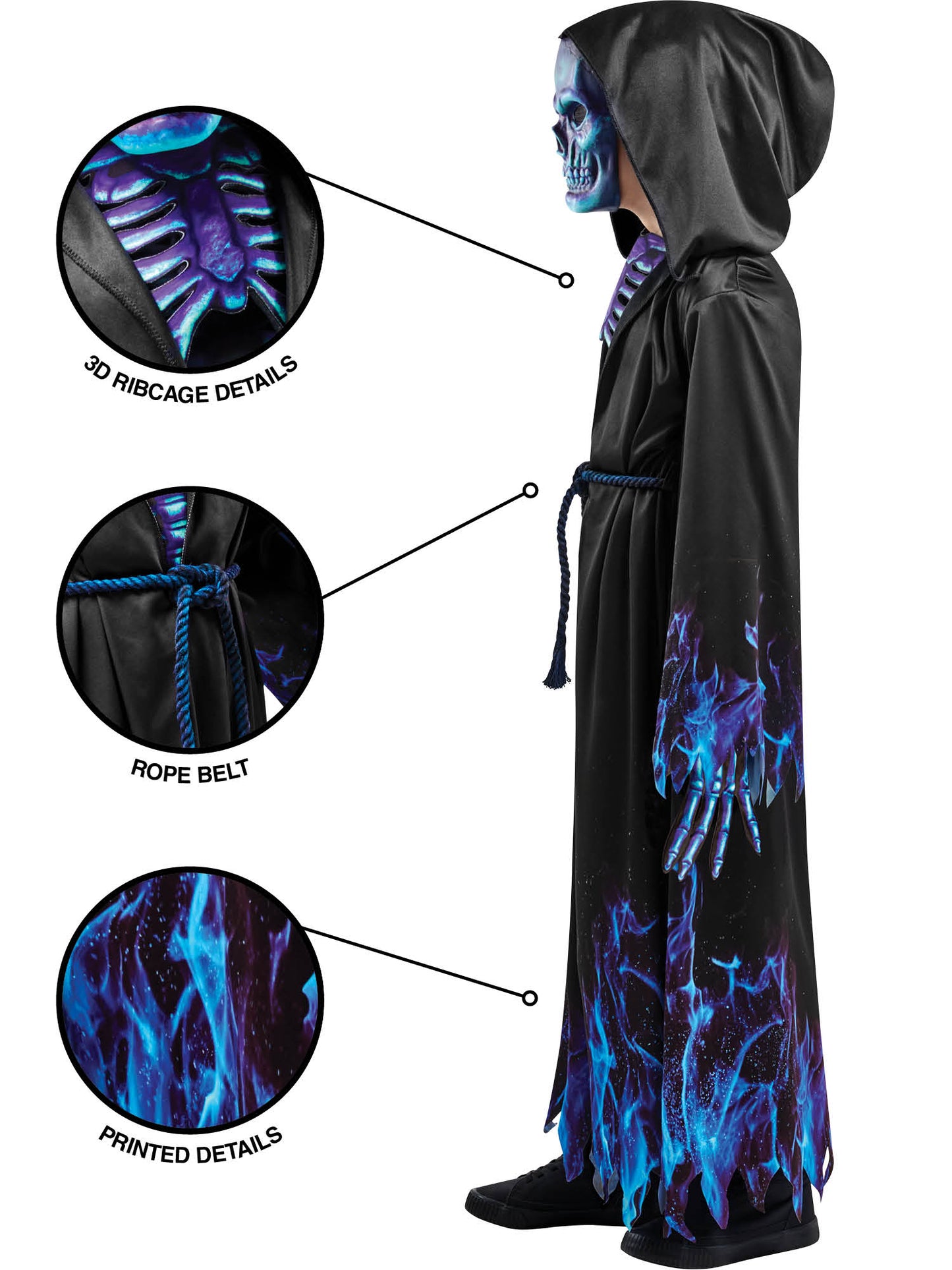 Rubies Zombie Blue Reaper Kinderkostüm für Jungen – Rückansicht