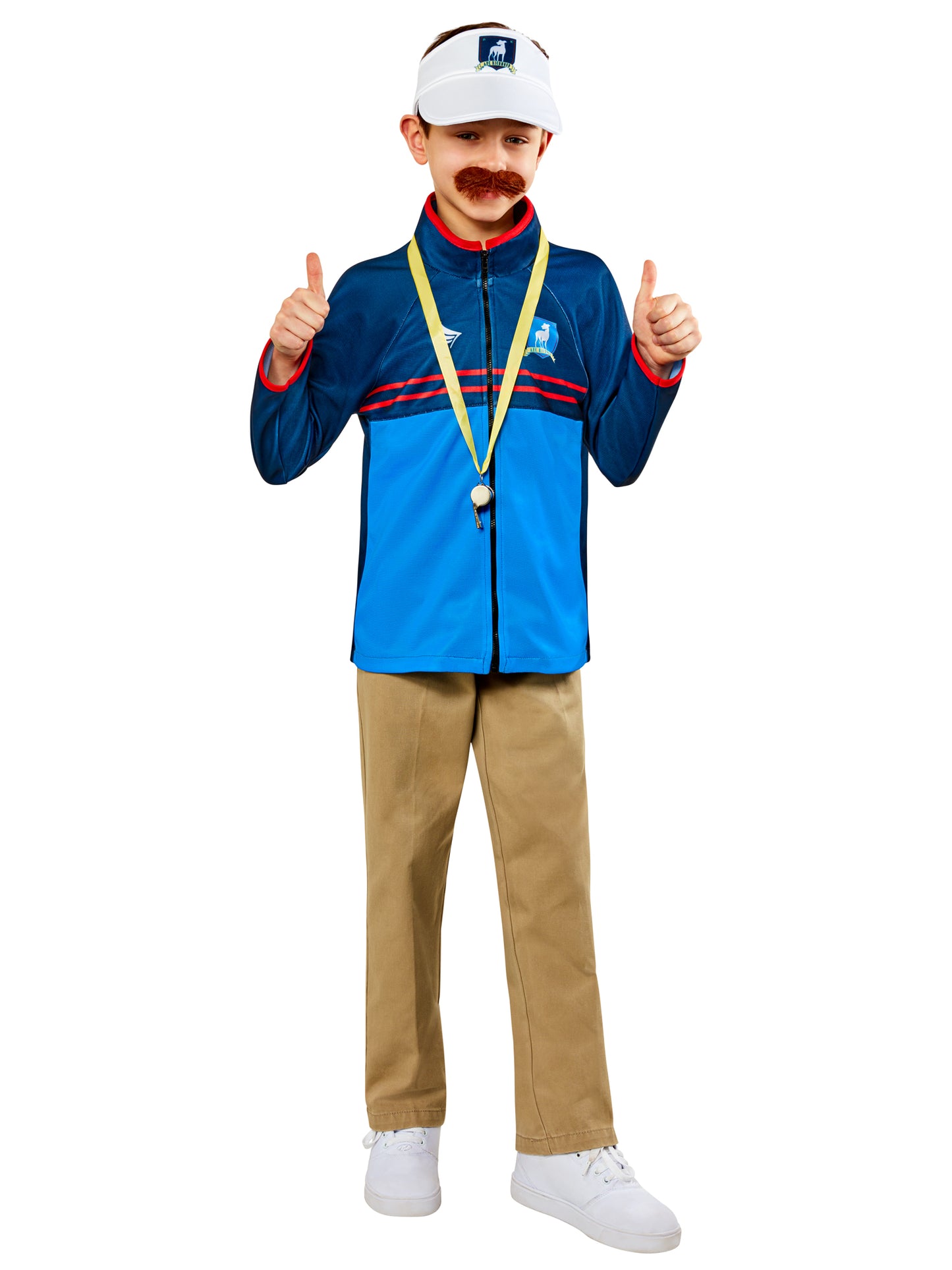 Rubies Ted Lasso Kinderkostüm für Jungen mit Jacke und Zubehör – Produktansicht