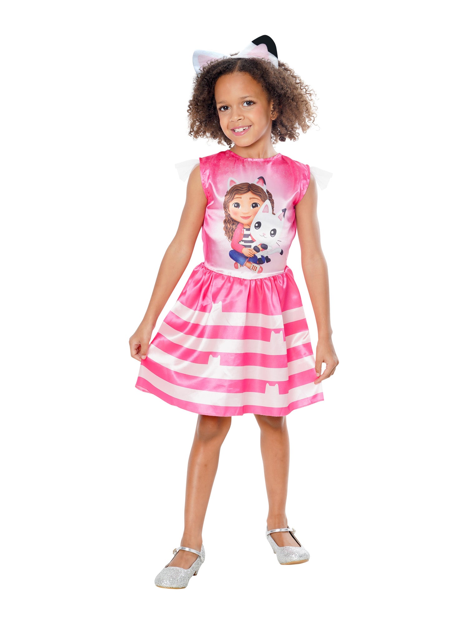 Rubies Pandy Paws Kinderkostüm aus Gabby's Dollhouse mit Kleid und Haarreif – Produktansicht
