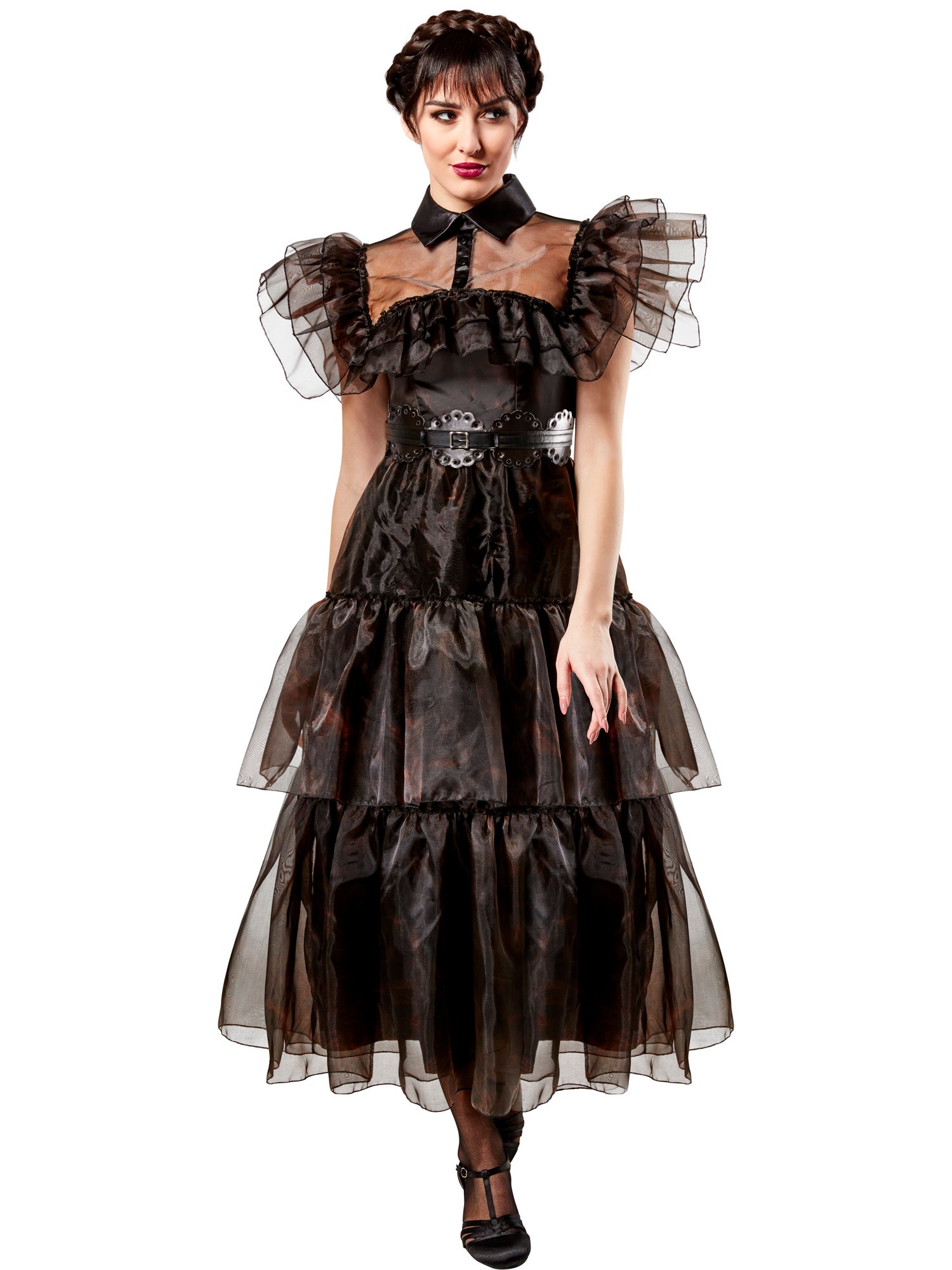 Rubies Wednesday Addams Rave'N Kleid Kostüm für Damen – Produktansicht