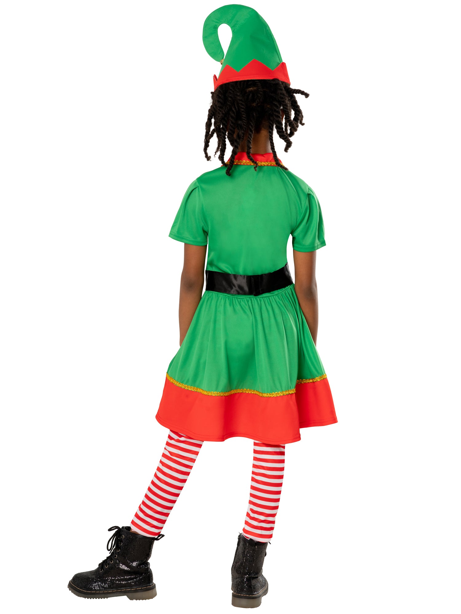 Rubies Elf-Kinderkostüm für Mädchen mit Kleid und Hut – Detailansicht