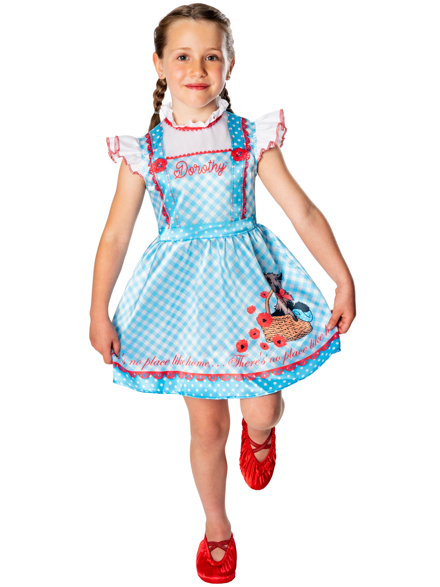 Rubies Dorothy Kinderkostüm für Mädchen mit Kleid und Schuhüberziehern – Rückansicht