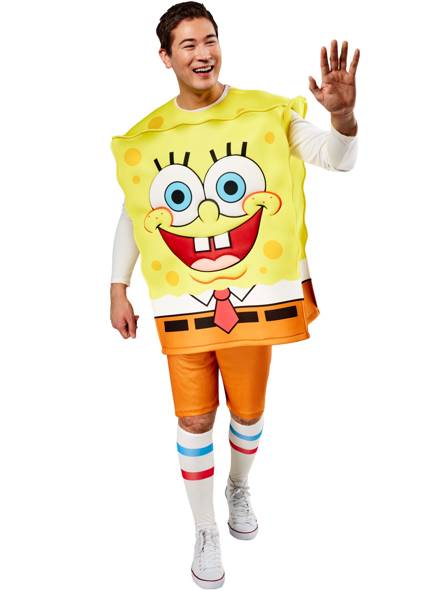 Rubies SpongeBob Kostüm für Erwachsene mit Tunika Shorts und Socken – Produktansicht