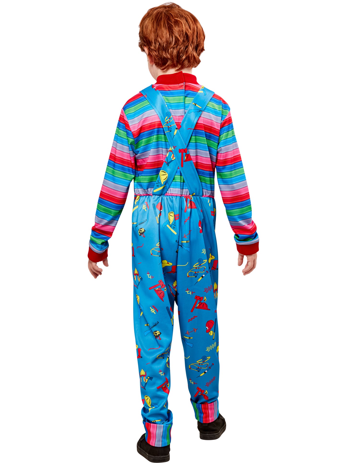 Rubies Chucky Kinderkostüm aus Child's Play mit Overall und Maske – Detailansicht