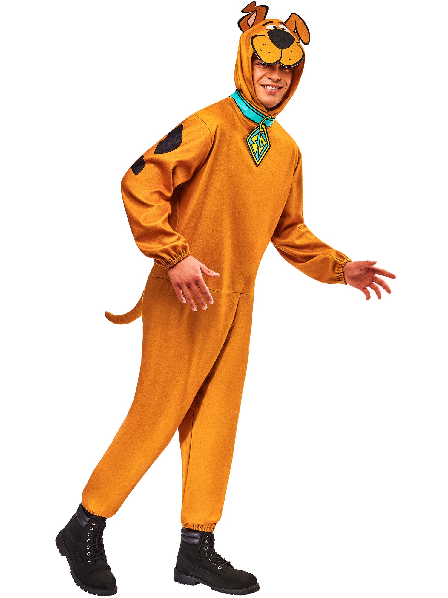Rubies Scooby-Doo Kostüm für Erwachsene mit Overall, Schwanz und Kopfte il – Verpackung