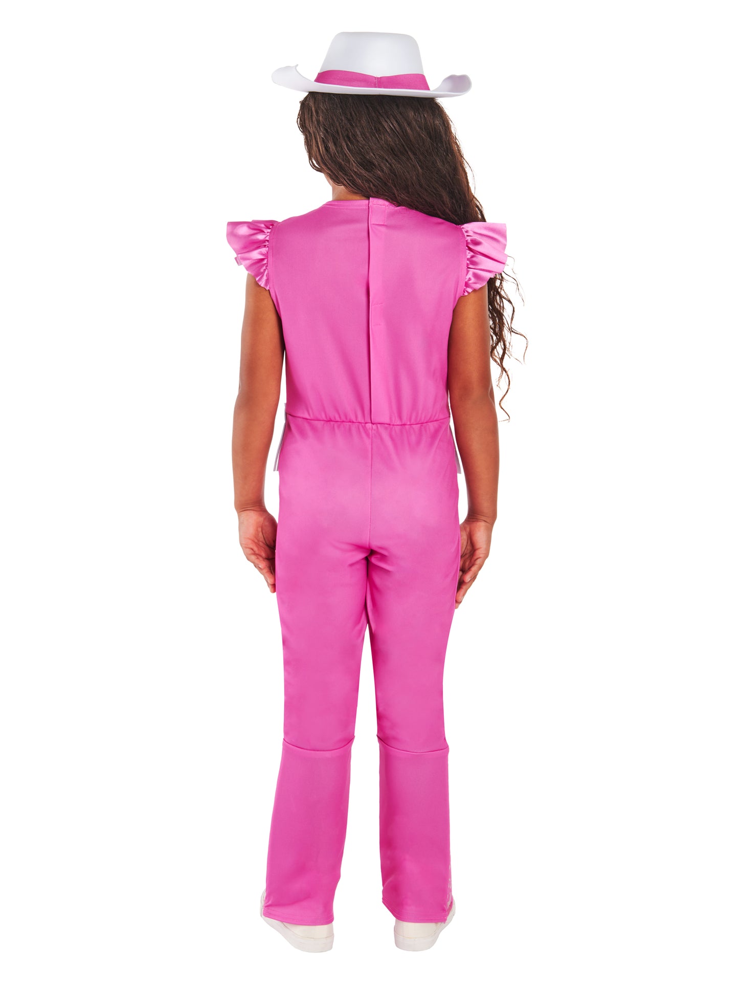 Barbie Cowgirl Kinderkostüm von Rubies mit Hut und Overall – Detailansicht
