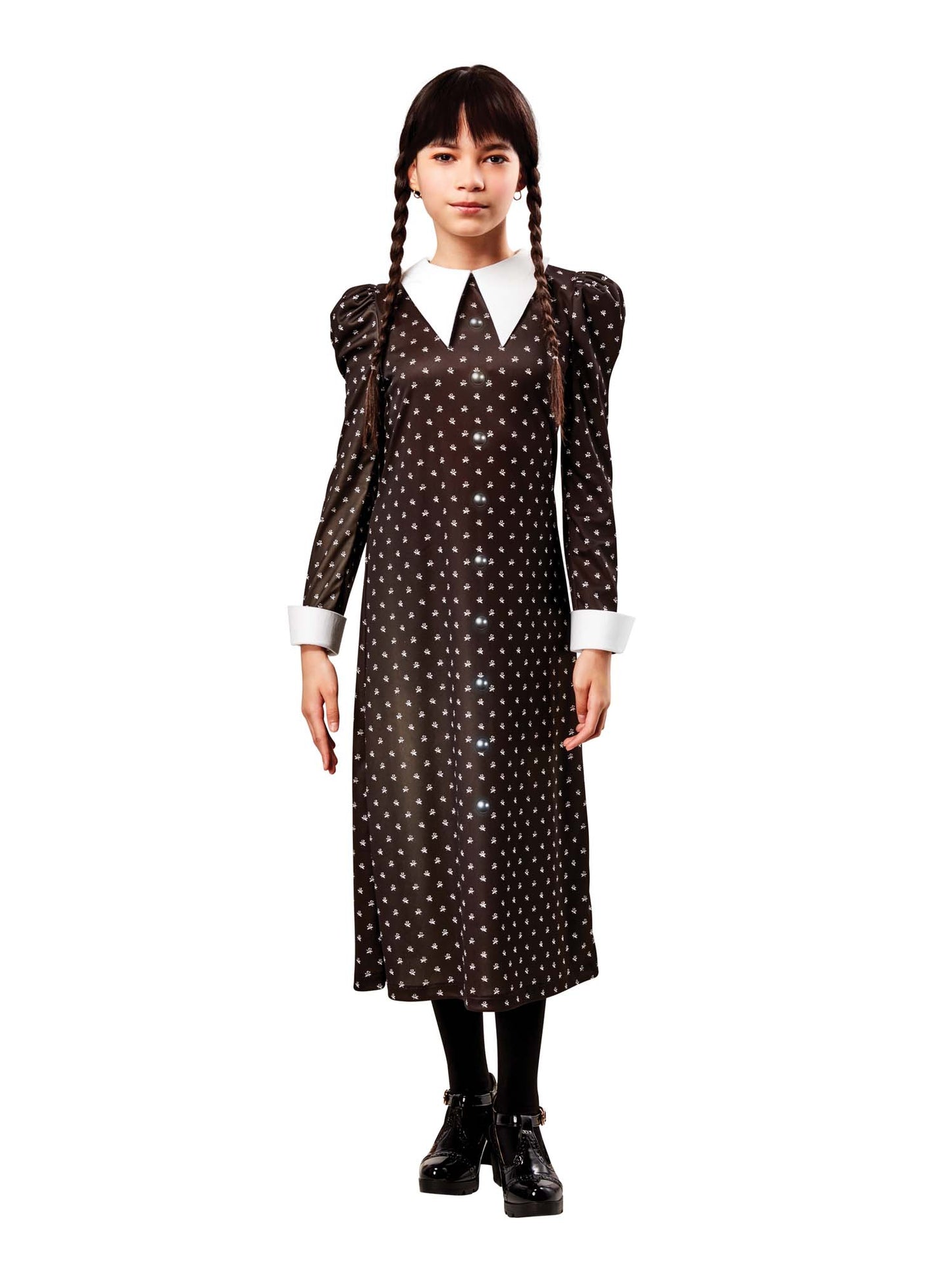 Rubies Wednesday Addams Kinderkostüm mit Kleid und Perücke