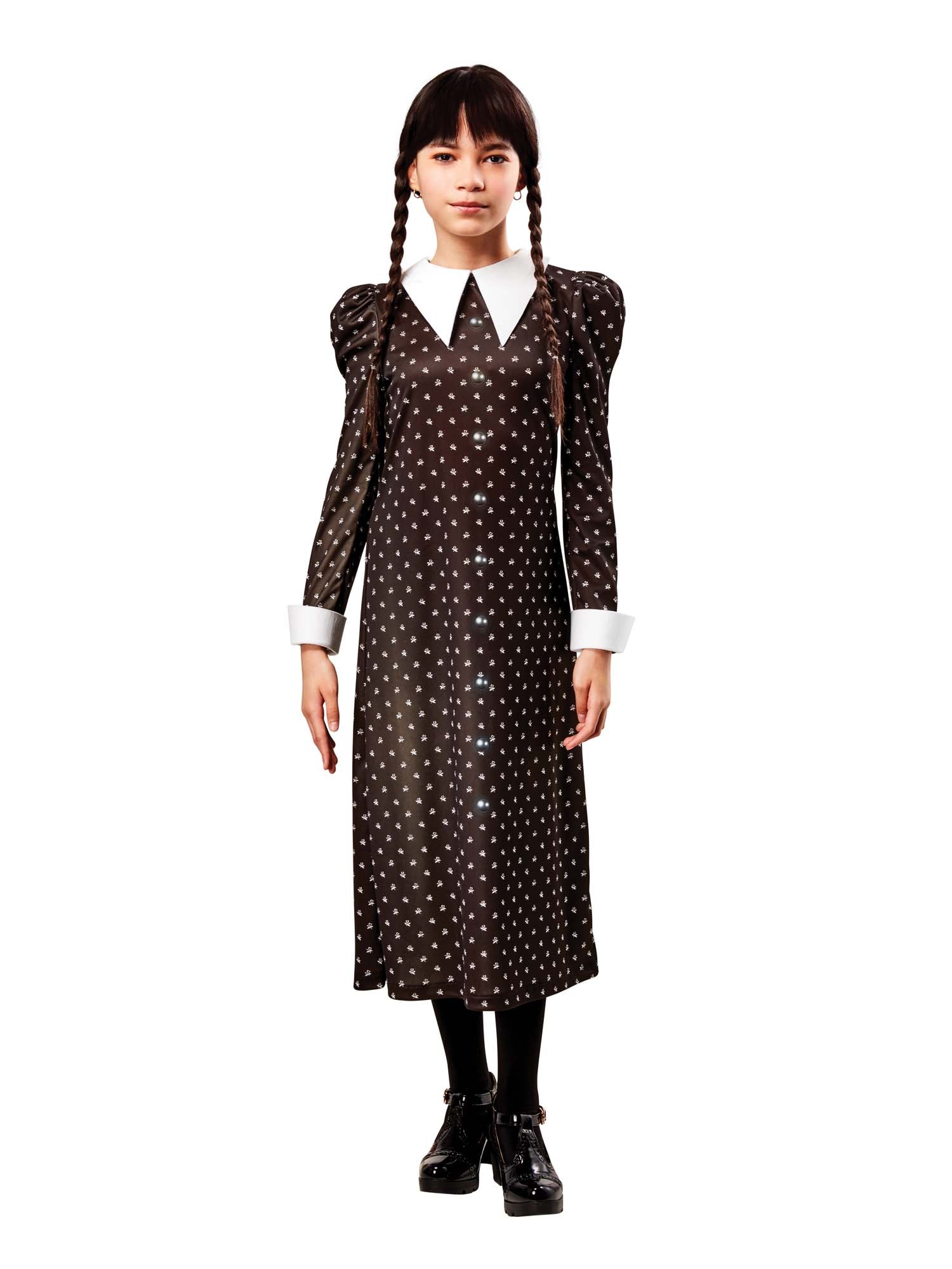 Rubies Wednesday Addams Kinderkostüm mit Kleid und Perücke