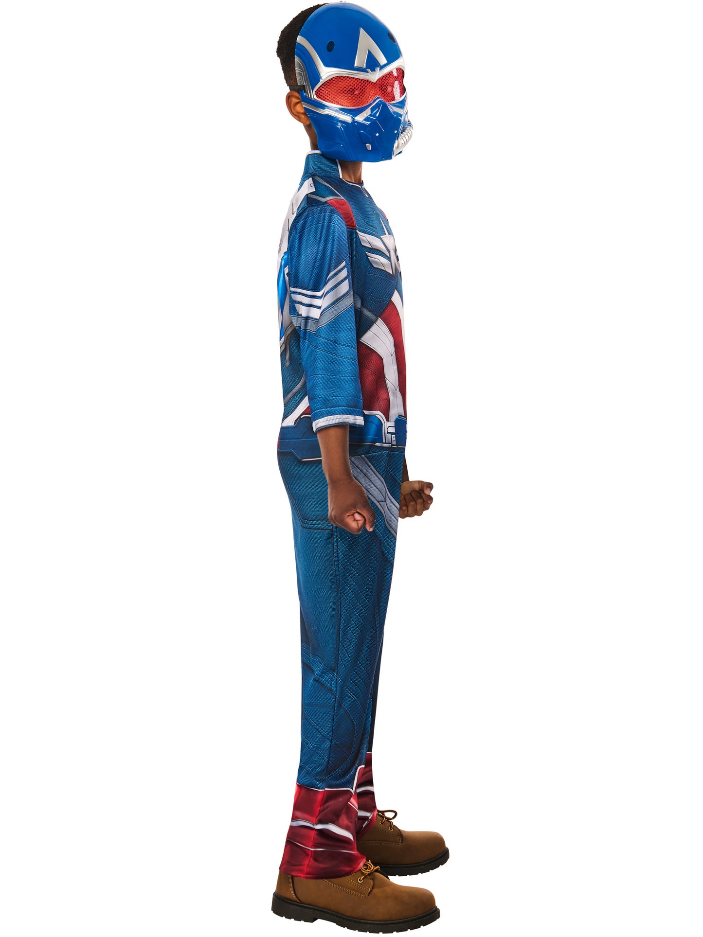 Rubies Sam Wilson Captain America Kinderkostüm mit Overall und Halbmaske – Seitenansicht