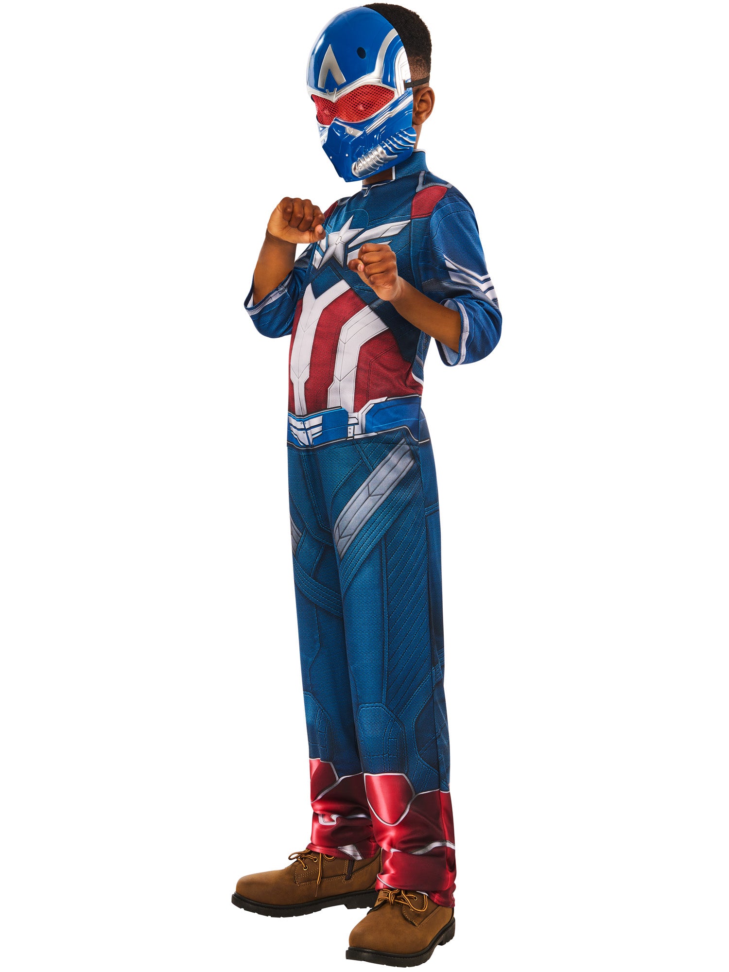 Rubies Sam Wilson Captain America Kinderkostüm mit Overall und Halbmaske – Rückansicht