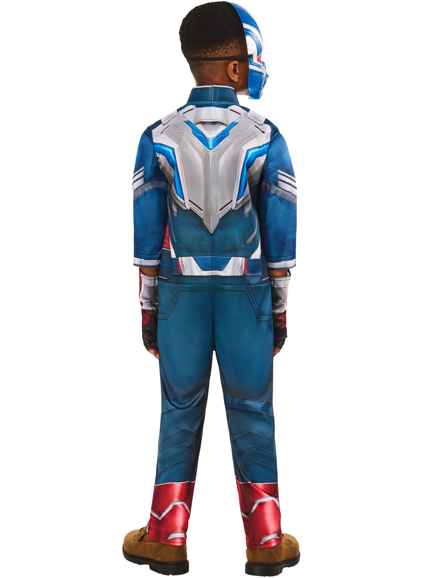 Rubies Captain America Sam Wilson Deluxe Kinderkostüm mit Overall und Halbmaske – Detailansicht