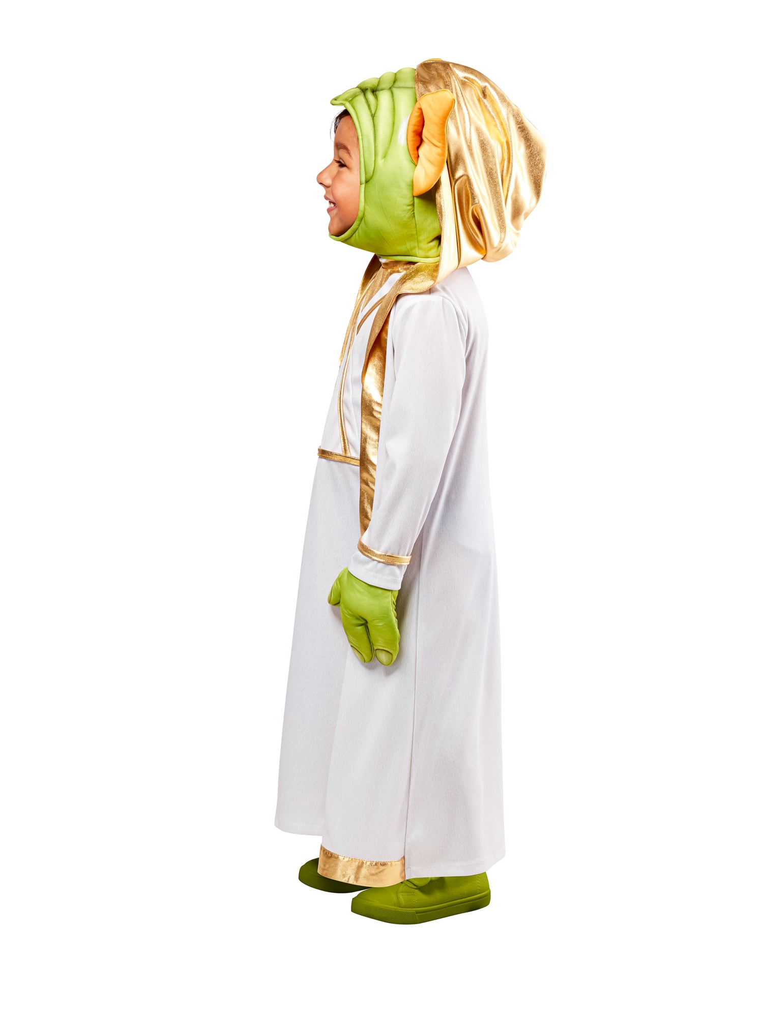 Rubies Star Wars Yoda Kinderkostüm mit Robe und Yoda-Kopfaufsatz – Seitenansicht