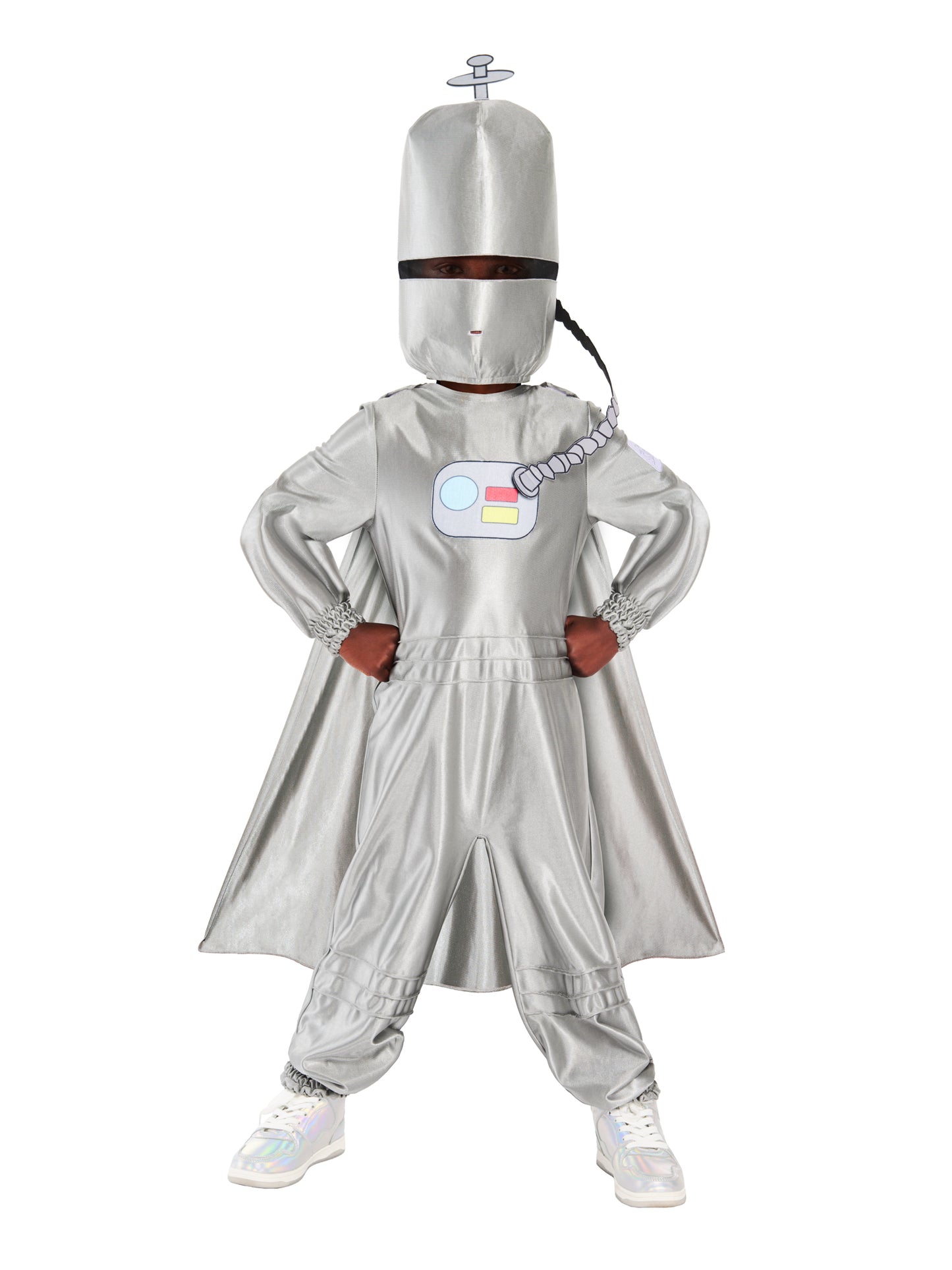Rubies Spaceboy Kinderkostüm für Jungen mit Overall, Umhang und Helm – Produktansicht