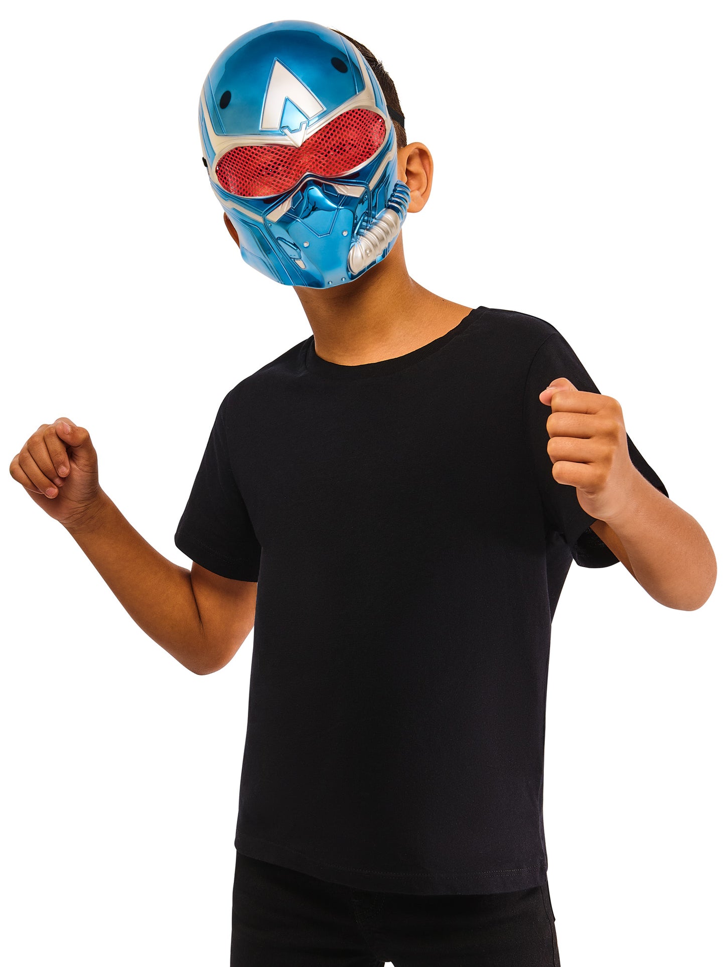 Rubies Captain America Metallic-Maske für Jungen – Detailansicht