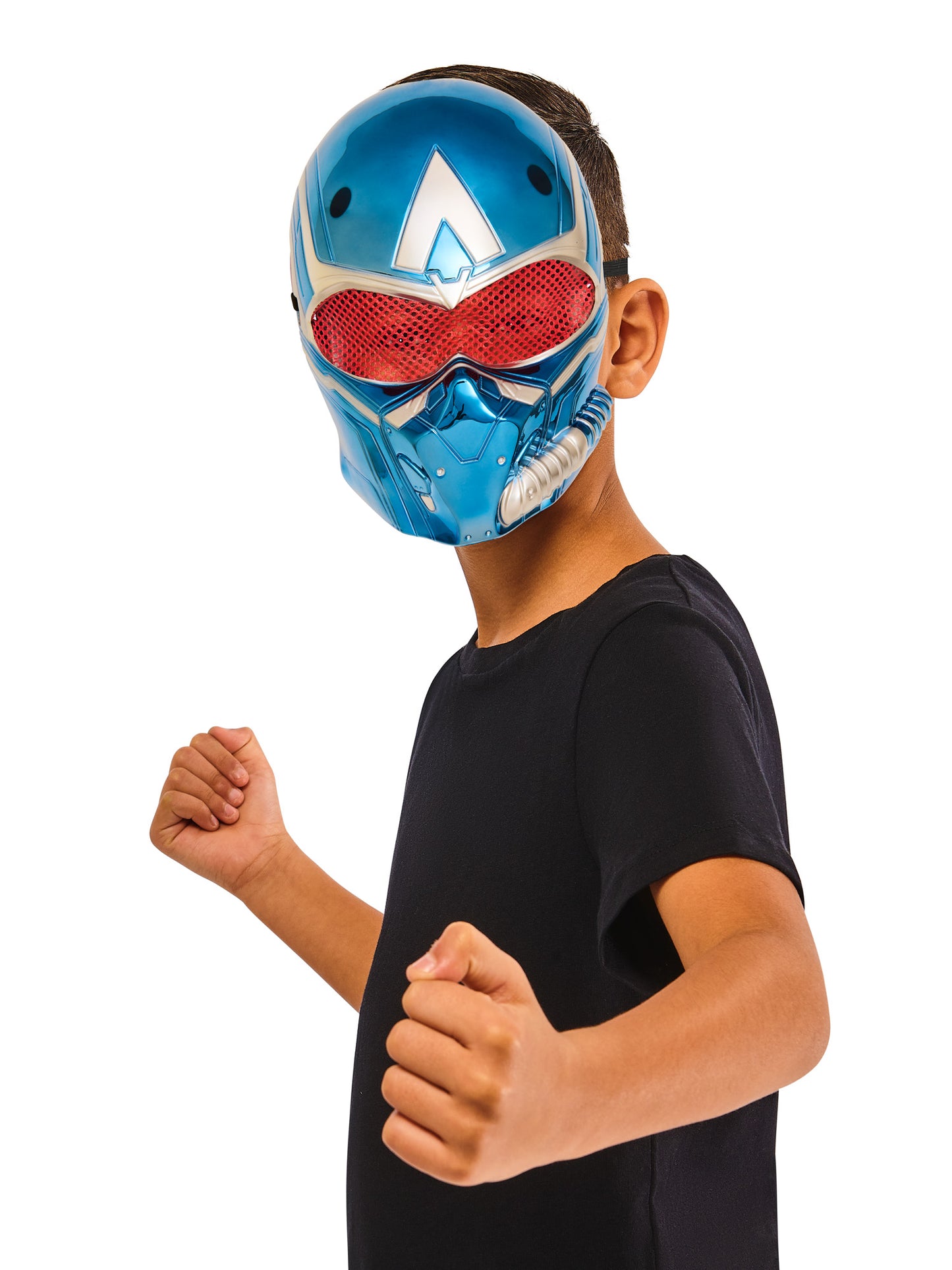 Rubies Captain America Metallic-Maske für Jungen – Seitenansicht
