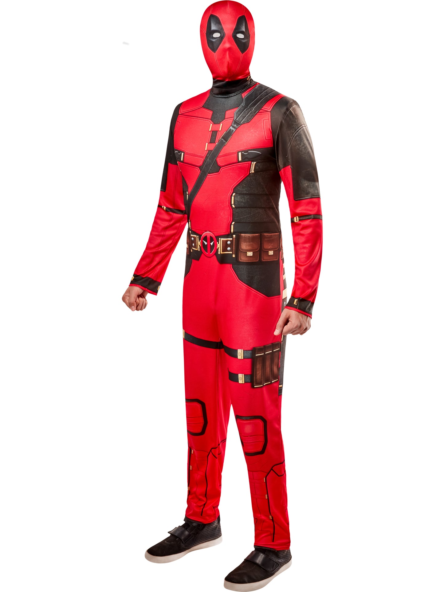 Rubies Deadpool Kostüm für Erwachsene mit Overall und Snood – Produktansicht