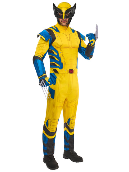 Rubies Wolverine Kostüm für Erwachsene mit Overall Handschuhen und Maske – Produktansicht