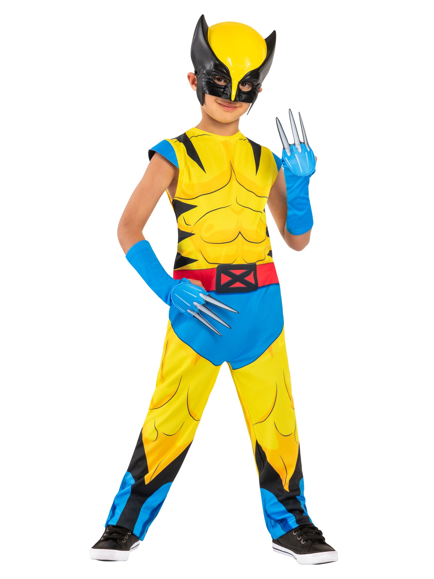 Rubies Wolverine Kinderkostüm X-Men '97 mit Overall, Handschuhen und Maske – Produktansicht