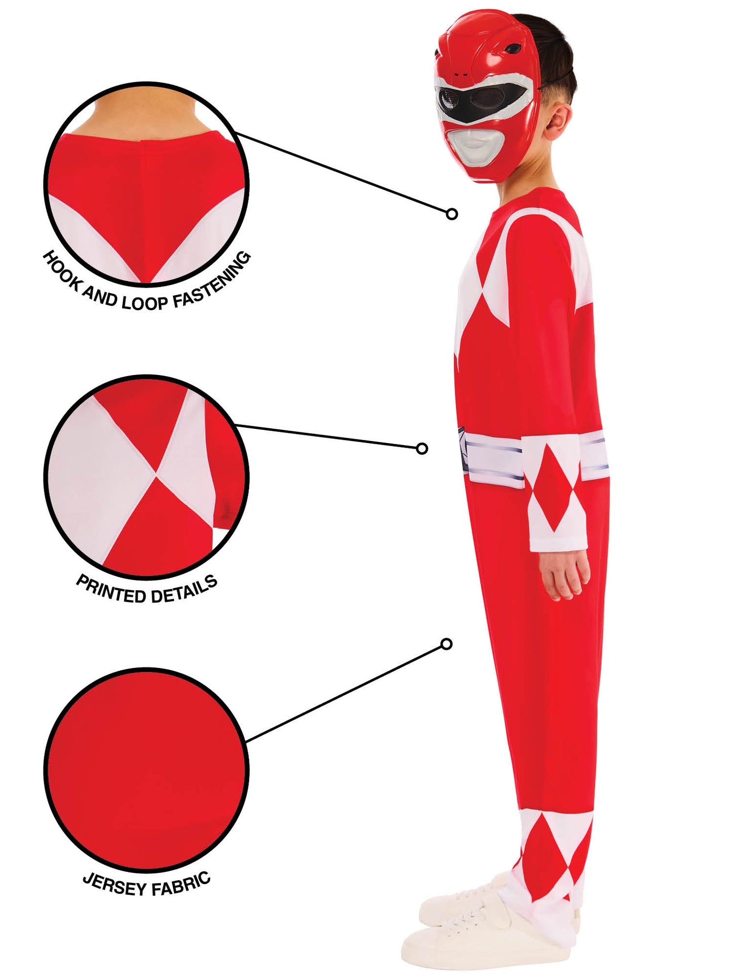 Rubies Mighty Morphin Red Ranger Kinderkostüm Power Rangers – Rückansicht