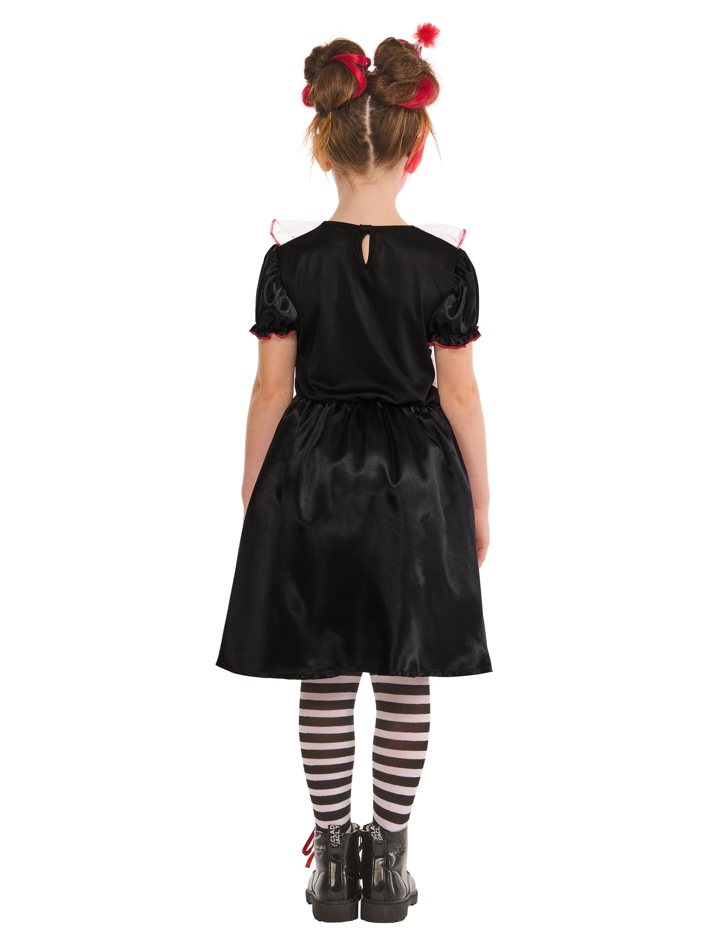 Rubies Monochrome Clown-Dress Kinderkostüm in Schwarz-Weiss – Detailansicht