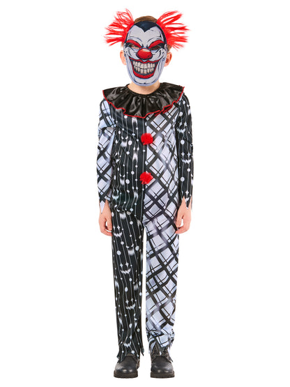 Sinister-Clown-Kinderkostüm schwarz-weiss von Rubies – Rückansicht