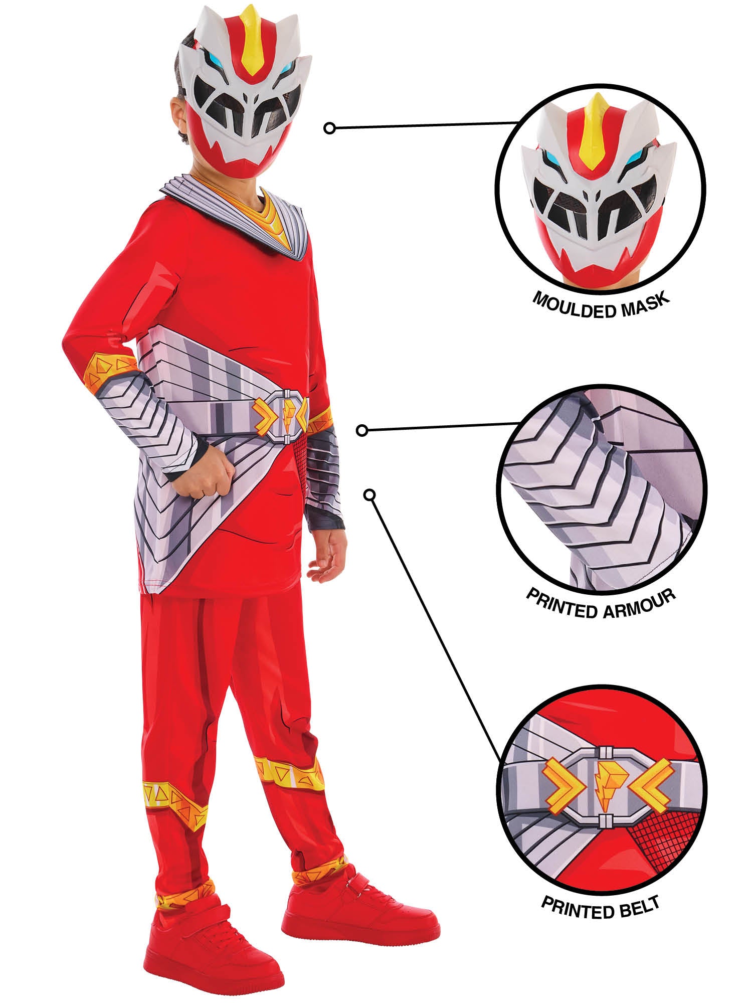 Rubies Power Rangers Cosmic Fury Red Ranger Kinderkostüm – Seitenansicht