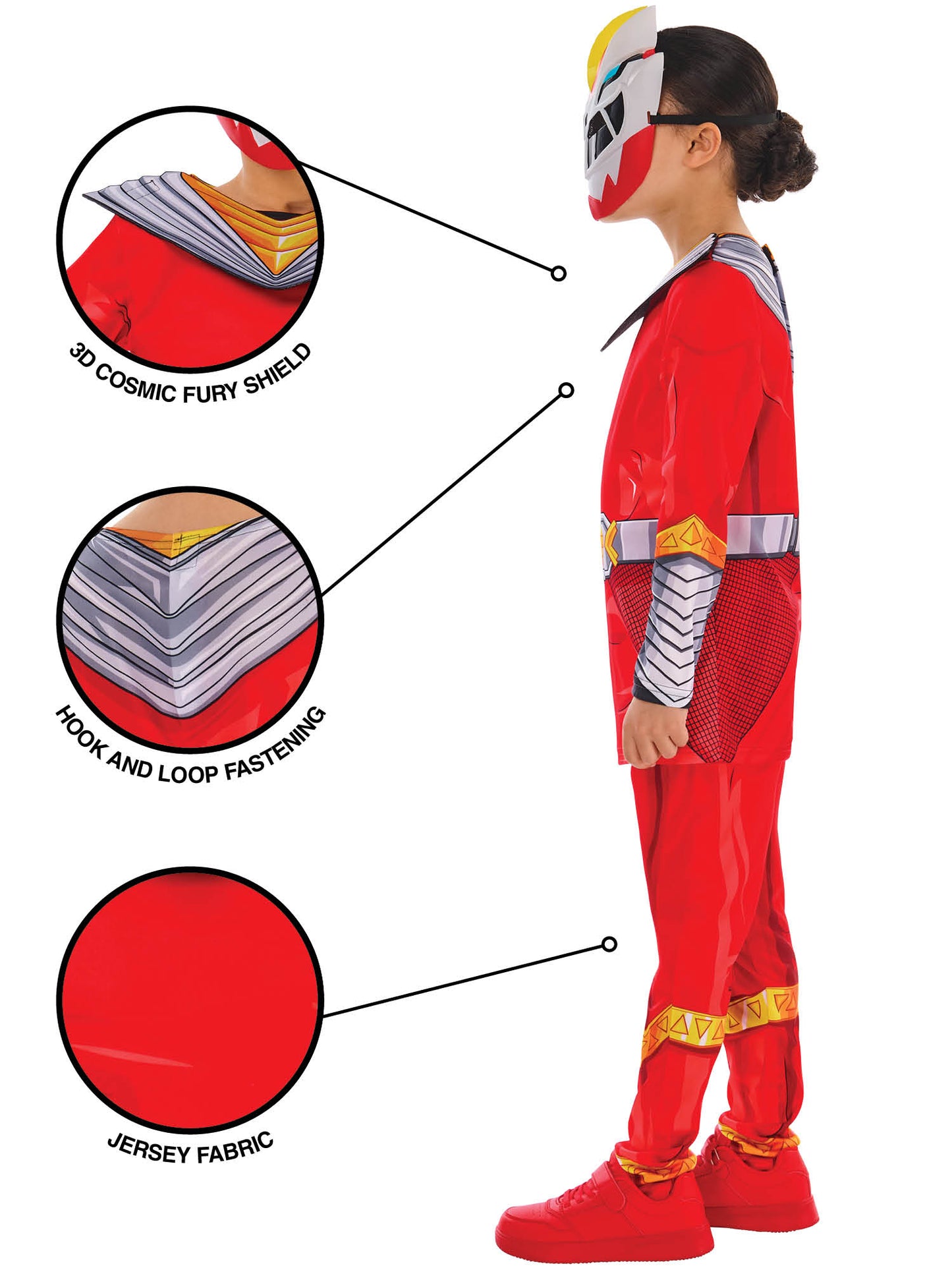 Rubies Power Rangers Cosmic Fury Red Ranger Kinderkostüm – Rückansicht