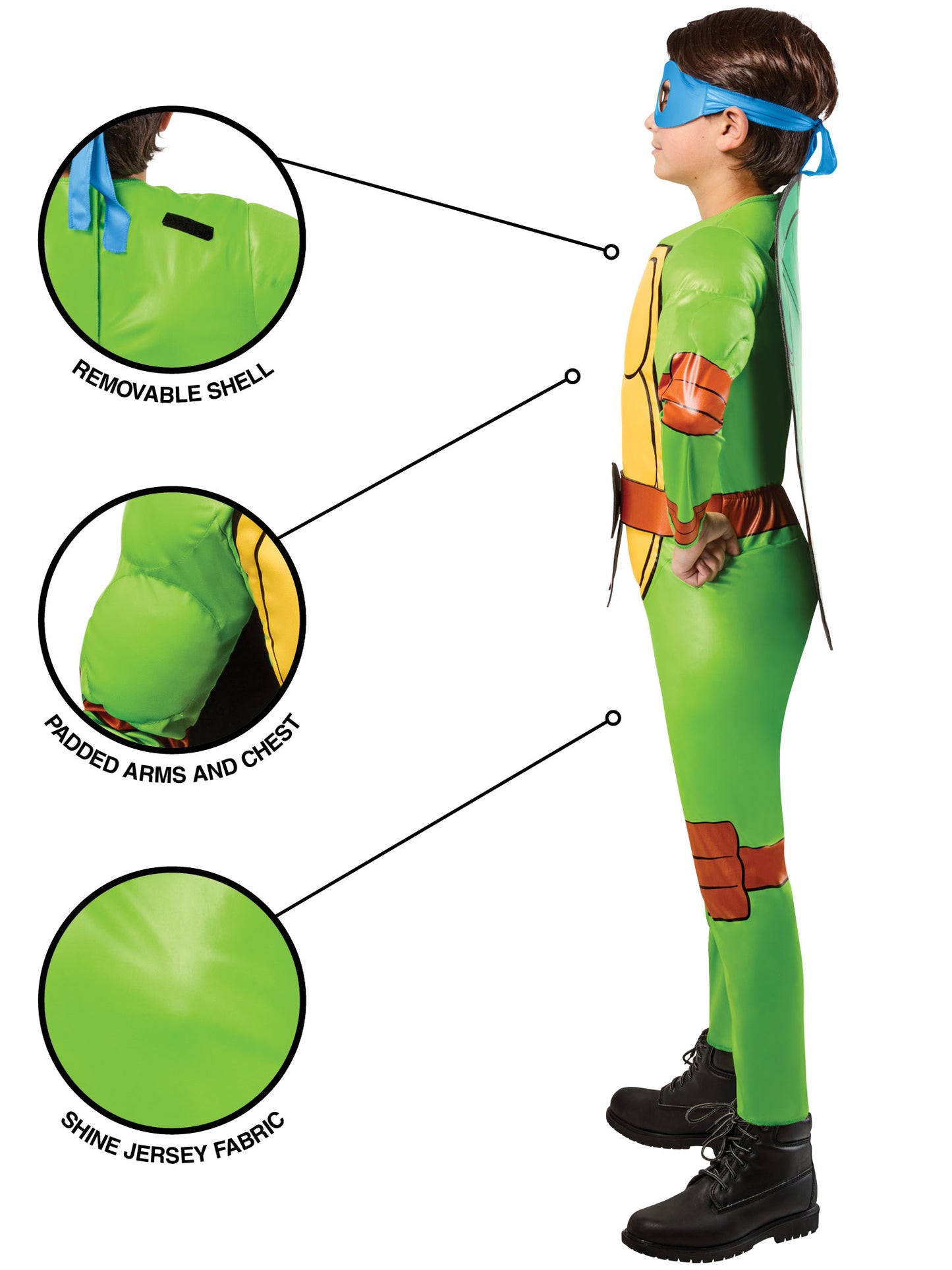Rubies TMNT 4-in-1 Kinderkostüm für Jungen – Rückansicht
