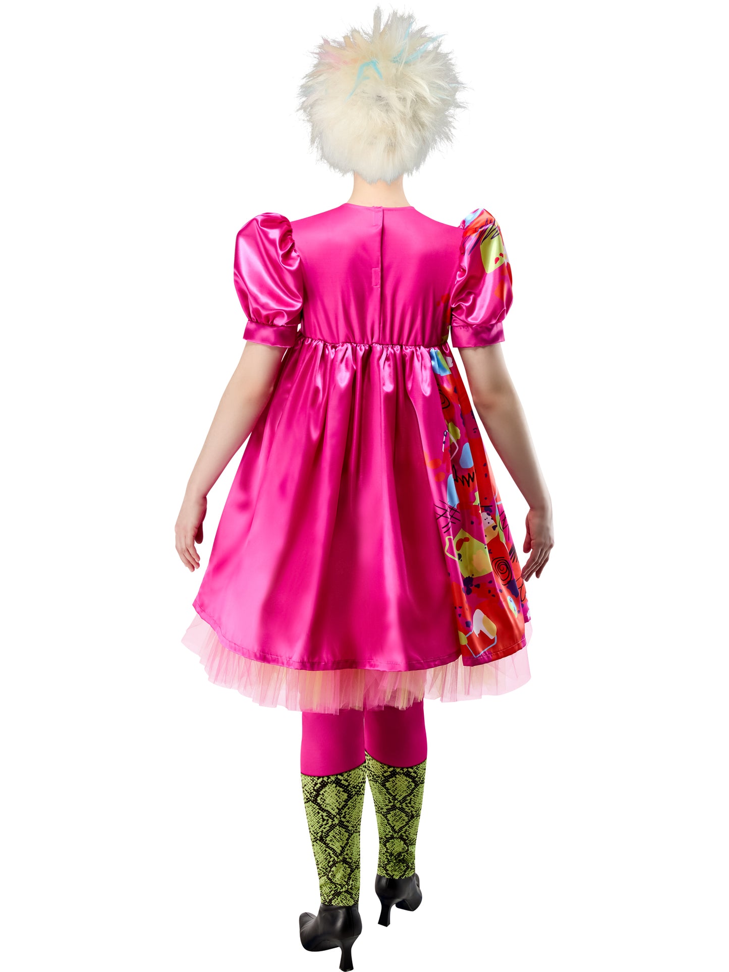 Rubies Weird Barbie Kostüm für Erwachsene mit Satin-Kleid und Leggings – Detailansicht