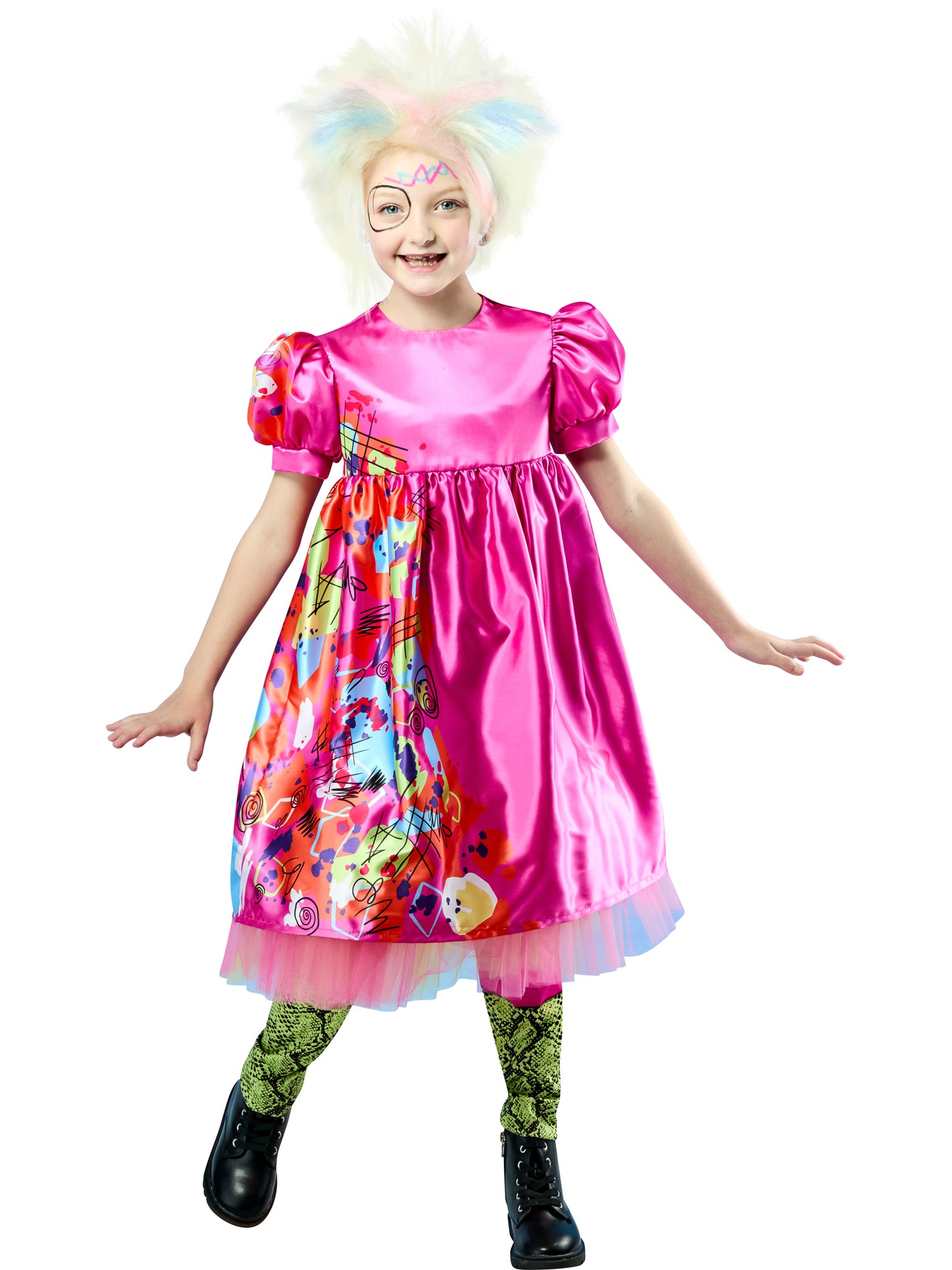 Rubies Weird Barbie Kinderkostüm für Mädchen mit Satin-Kleid und Leggings – Verpackung