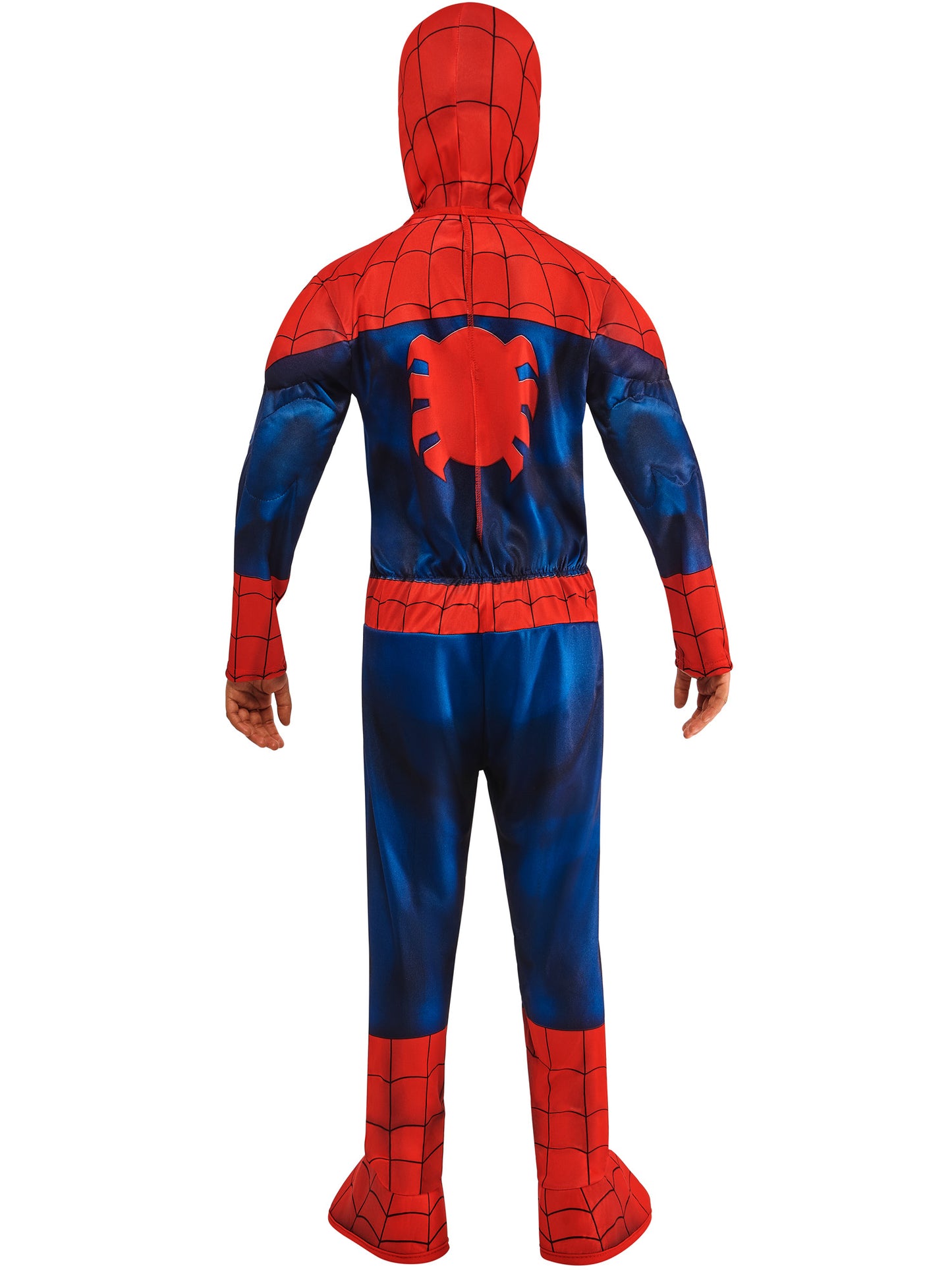 Rubies Spider-Man Deluxe Kinderkostüm mit gepolstertem Overall und Snood – Detailansicht