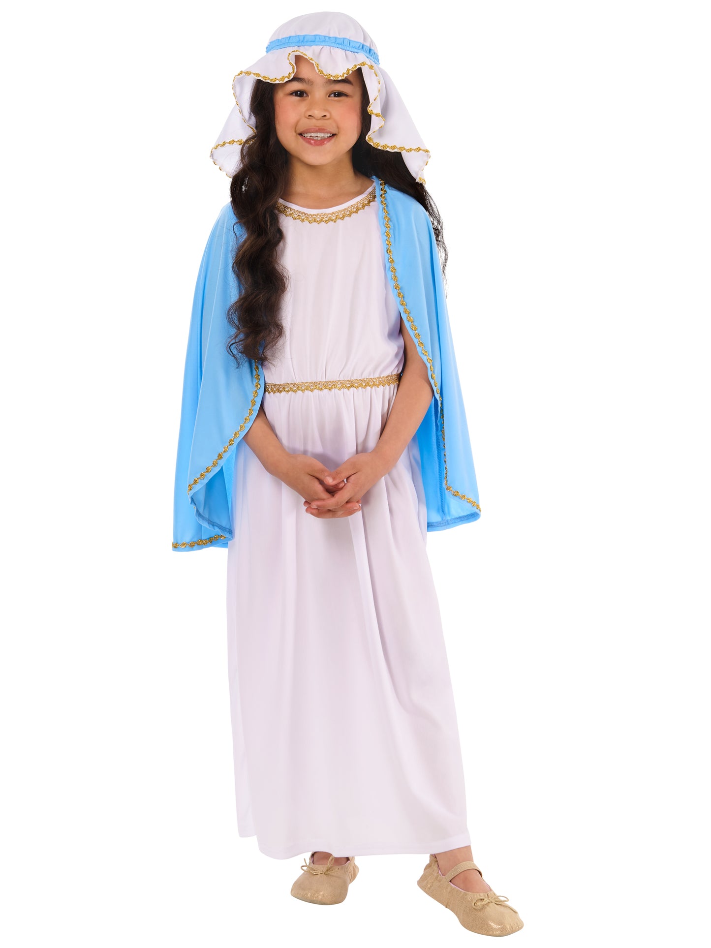 Rubies Mary Kinderkostüm für Mädchen mit Kleid, Schal und Kopfschmuck – Produktansicht