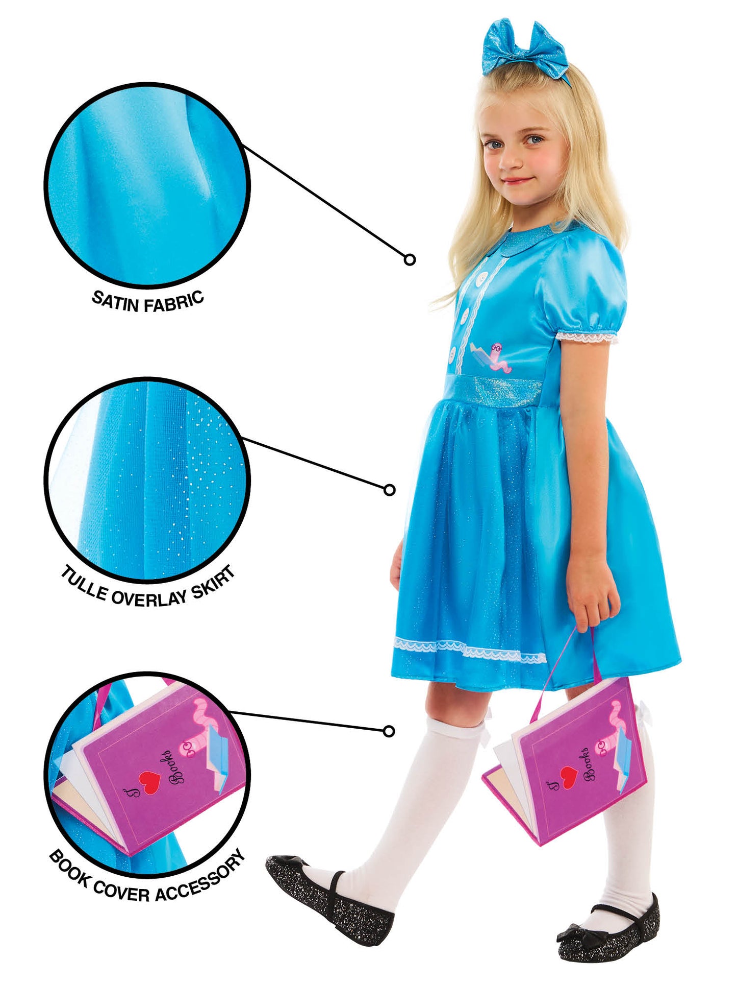 Rubies Tilda the Bookworm Kinderkostüm für Mädchen – Rückansicht